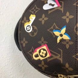 Replica Louis Vuitton Brown Monogram Palm Springs Mini Backpack with Studded Floral Detail