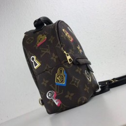 Replica Louis Vuitton Brown Monogram Palm Springs Mini Backpack with Studded Floral Detail