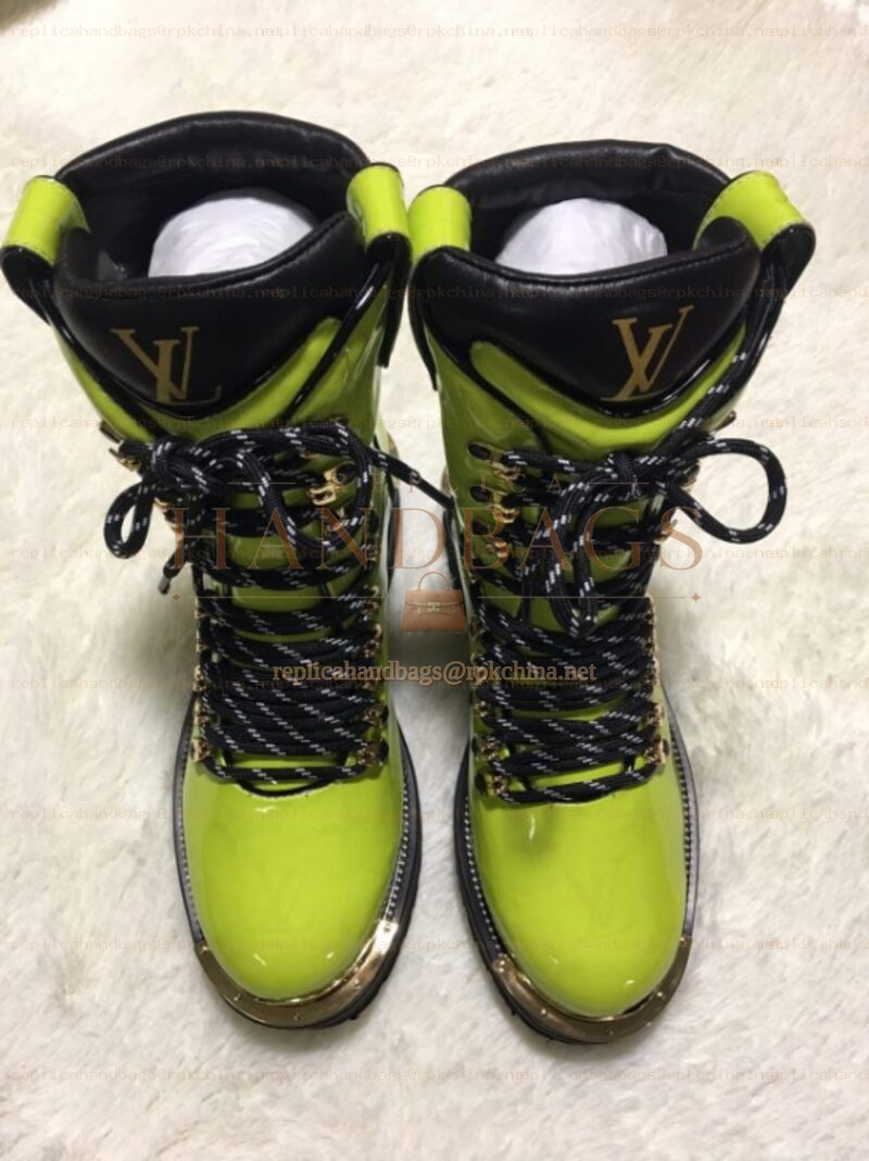 Replica Louis Vuitton Neon Green Black Outland Ankle Boots