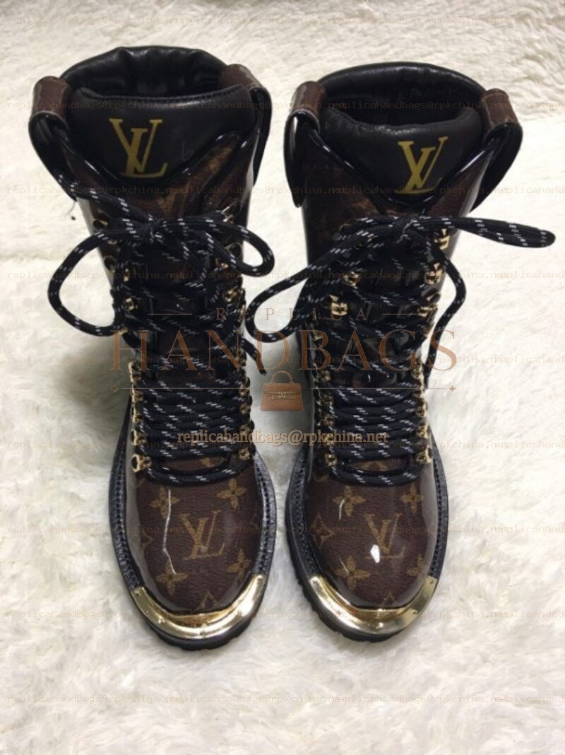 Replica Louis Vuitton Brown Monogram Outland Ankle Boots