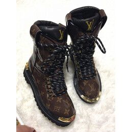 Replica Louis Vuitton Brown Monogram Outland Ankle Boots