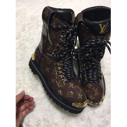 Replica Louis Vuitton Brown Monogram Outland Ankle Boots