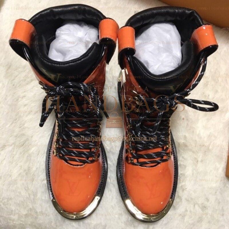 Replica Louis Vuitton Orange Black Outland Ankle Boots