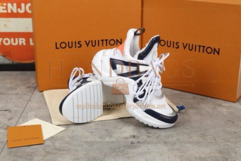 Replica Louis Vuitton White Navy Toe Archlight Trainers Sneakers