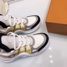 Replica Louis Vuitton White Gray Yellow Archlight Trainers Sneakers