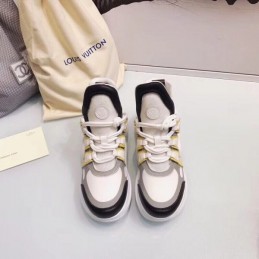 Replica Louis Vuitton White Gray Yellow Archlight Trainers Sneakers