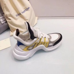 Replica Louis Vuitton White Gray Yellow Archlight Trainers Sneakers