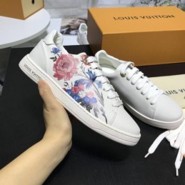 Replica Louis Vuitton White Floral Low-Top Sneakers