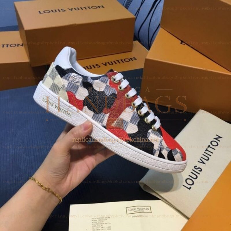 Replica Louis Vuitton Brown Monogram Multicolor Patch Sneakers