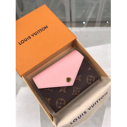Replica Louis Vuitton Brown Monogram Pale Pink Zoe Wallet
