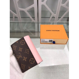 Replica Louis Vuitton Brown Monogram Pale Pink Zoe Wallet