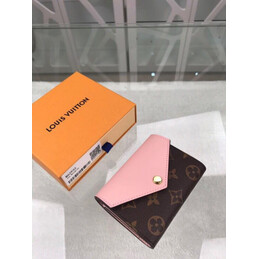 Replica Louis Vuitton Brown Monogram Pale Pink Zoe Wallet