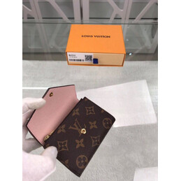 Replica Louis Vuitton Brown Monogram Pale Pink Zoe Wallet