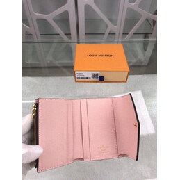 Replica Louis Vuitton Brown Monogram Pale Pink Zoe Wallet