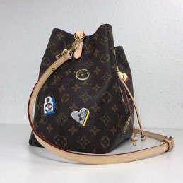 Replica Louis Vuitton Brown Monogram Gold Buckle Neo Noe MM