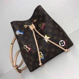Replica Louis Vuitton Brown Monogram Gold Buckle Neo Noe MM