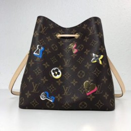 Replica Louis Vuitton Brown Monogram Gold Buckle Neo Noe MM