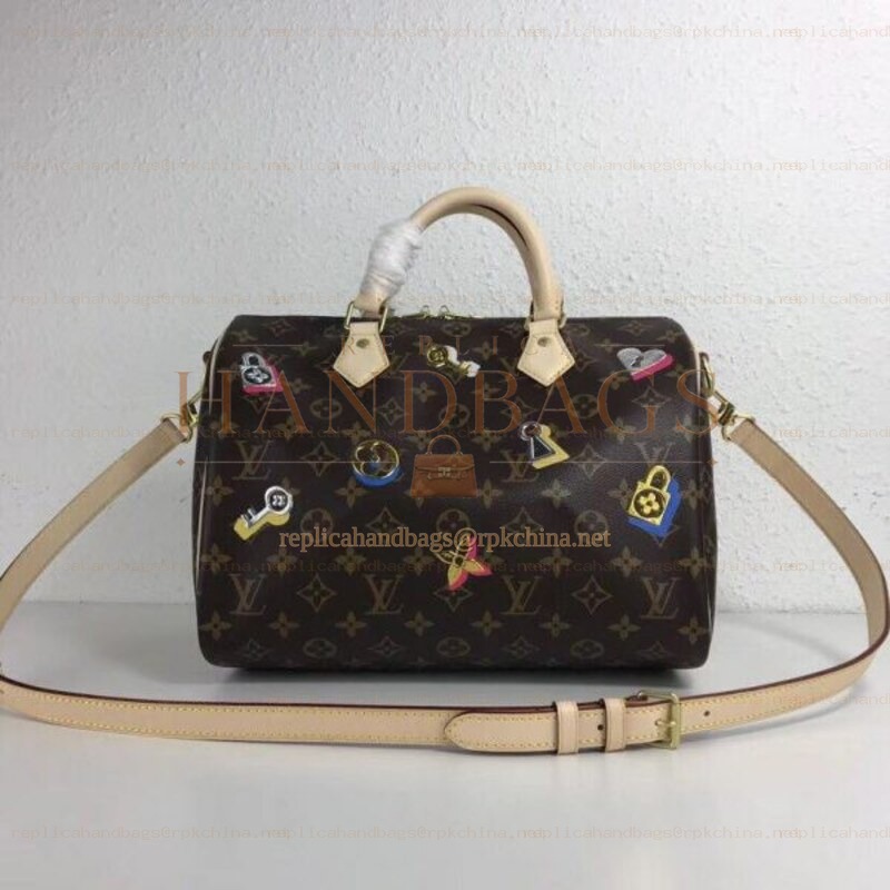 Replica Louis Vuitton Brown Monogram Multicolor Interior Speedy 30