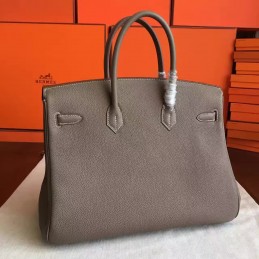 Replica Hermes Taupe Birkin 35 Gold Hardware Bag
