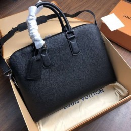 Replica Louis Vuitton Black Taiga Leather Victor Briefcase