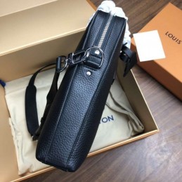 Replica Louis Vuitton Black Taiga Leather Victor Briefcase