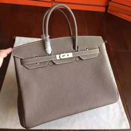 Replica Hermes Taupe Birkin 35 Gold Hardware Bag