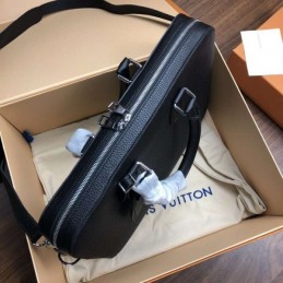 Replica Louis Vuitton Black Taiga Leather Victor Briefcase