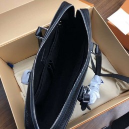 Replica Louis Vuitton Black Taiga Leather Victor Briefcase