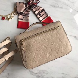 Replica Louis Vuitton Beige Embossed Monogram Metis Pochette