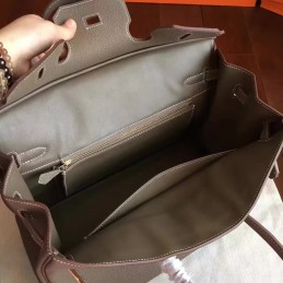 Replica Hermes Taupe Birkin 35 Gold Hardware Bag