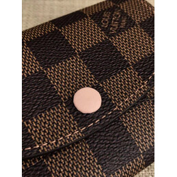 Replica Louis Vuitton Brown Damier Ebene Pale Pink Rosalie Coin Purse