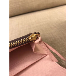 Replica Louis Vuitton Brown Damier Ebene Pale Pink Rosalie Coin Purse