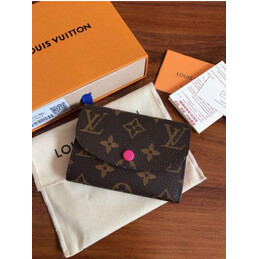 Replica Louis Vuitton Brown Monogram Fuchsia Rosalie Coin Purse