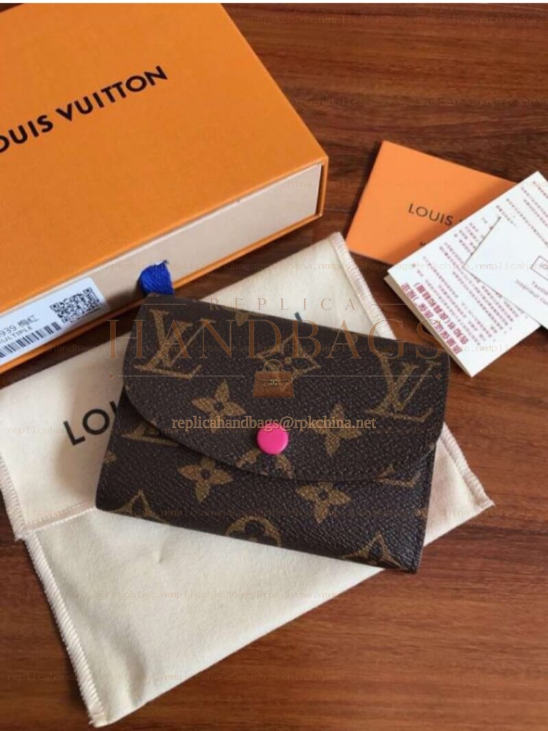 Replica Louis Vuitton Brown Monogram Fuchsia Rosalie Coin Purse