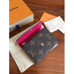 Replica Louis Vuitton Brown Monogram Fuchsia Rosalie Coin Purse