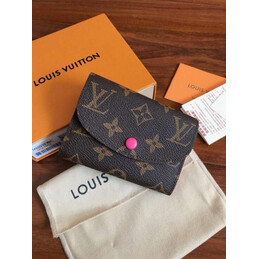 Replica Louis Vuitton Brown Monogram Fuchsia Rosalie Coin Purse