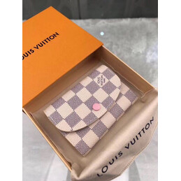 Replica Louis Vuitton White Damier Azur Pink Rosalie Coin Purse