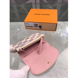 Replica Louis Vuitton White Damier Azur Pink Rosalie Coin Purse