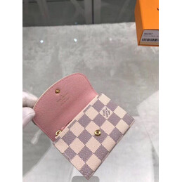 Replica Louis Vuitton White Damier Azur Pink Rosalie Coin Purse