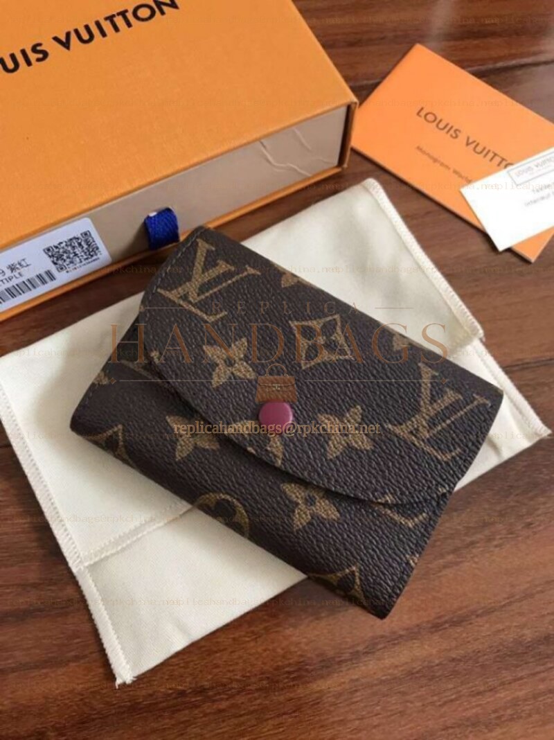 Replica Louis Vuitton Brown Monogram Burgundy Rosalie Coin Purse