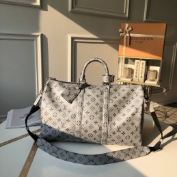 Replica Louis Vuitton White Monogram Keepall Bandouliere 45