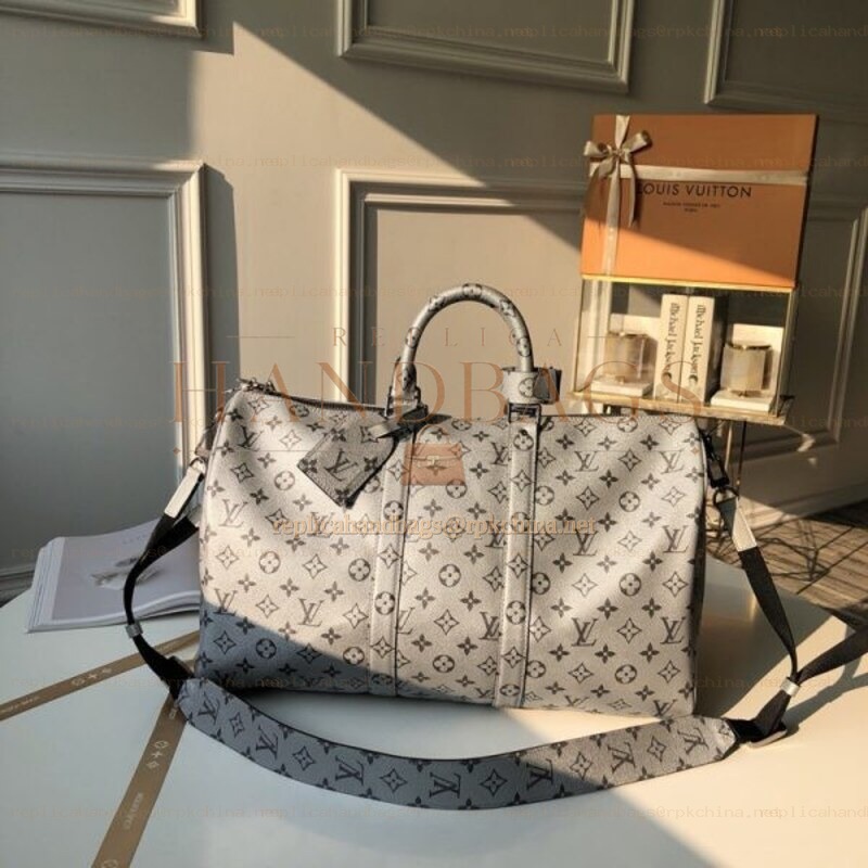 Replica Louis Vuitton White Monogram Keepall Bandouliere 45