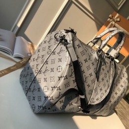 Replica Louis Vuitton White Monogram Keepall Bandouliere 45