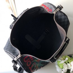 Replica Louis Vuitton Damier Graphite Palm Tree Keepall Bandouliere 45