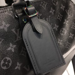 Replica Louis Vuitton Black Monogram Eclipse Stripe Keepall Bandouliere 45
