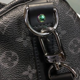 Replica Louis Vuitton Black Monogram Eclipse Keepall Bandouliere 55 - Style 2