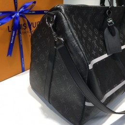 Replica Louis Vuitton Black Monogram Eclipse Keepall Bandouliere 55 - Style 2