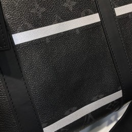 Replica Louis Vuitton Black Monogram Eclipse Keepall Bandouliere 55 - Style 2