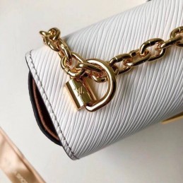 Replica Louis Vuitton White Textured Chain Twist MM
