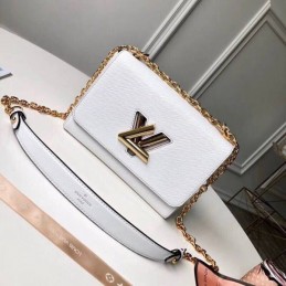 Replica Louis Vuitton White Textured Chain Twist MM
